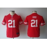 nike youth nfl jerseys san francisco 49ers #21 gore red[nike]
