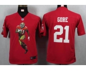 nike youth nfl jerseys san francisco 49ers #21 gore red[portrait fashion]