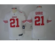 nike youth nfl jerseys san francisco 49ers #21 gore white[nike limited]