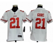 nike youth nfl jerseys san francisco 49ers #21 gore white[nike]