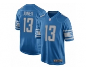 Men Nike Detroit Lions #13 T.J. Jones Game Blue Team Color NFL Jersey
