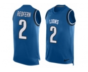 Men Nike Detroit Lions #2 Kasey Redfern Limited Blue Player Name & Number Tank Top NFL Jersey
