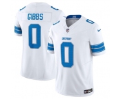 Men's Detroit Lions #0 Jahymr Gibbs White 2025 F.U.S.E. Vapor Limited Football Stitched Jersey