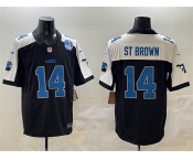 Men's Detroit Lions #14 Amon-Ra St. Brown Black Alternate F.U.S.E. 2024 Michigan & 90th Anniversary Patch Vapor Limited Football Stitched Game Jersey