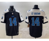 Men's Detroit Lions #14 Amon-Ra St. Brown Black Alternate F.U.S.E. 2024 Michigan Patch Vapor Limited Football Stitched  Jersey