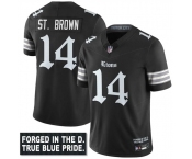 Men's Detroit Lions #14 Amon-Ra St. Brown Black F.U.S.E. 'Gothic Motor City Edition' Vapor Limited Football Stitched Jersey Men's Detroit Lions #14 Amon-Ra St. Brown Black F.U.S.E. 'Gothic Motor City Edition' Vapor Limited Football Stitched Jersey