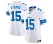 Men's Detroit Lions #15 Grant Stuard White 2025 F.U.S.E. Vapor Limited Football Stitched Jersey