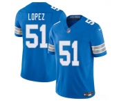 Men's Detroit Lions #51 Roy Lopez Blue 2025 F.U.S.E. Vapor Limited Football Stitched Jersey