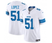 Men's Detroit Lions #51 Roy Lopez White 2025 F.U.S.E. Vapor Limited Football Stitched Jersey