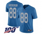 Men's Detroit Lions #88 T.J. Hockenson Blue Alternate Vapor Untouchable Limited Player 100th Season Football Jersey