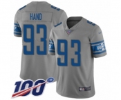 Men's Detroit Lions #93 Da'Shawn Hand Limited Gray Inverted Legend 100th Season Football Jersey