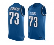 Men's Nike Detroit Lions #73 Greg Robinson Limited Light Blue Player Name & Number Tank Top NFL Jersey