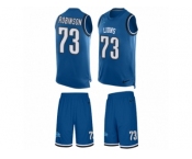 Men's Nike Detroit Lions #73 Greg Robinson Limited Light Blue Tank Top Suit NFL Jersey