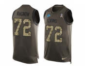 Nike Detroit Lions #72 Frank Ragnow Men Salute to Service Tank Top Green Limited NFL Jersey