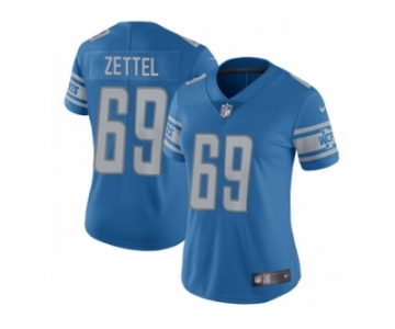 Women Nike Detroit Lions #69 Anthony Zettel Blue Team Color Vapor Untouchable Limited Player NFL Jersey