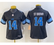 Women's Detroit Lions #14 Amon Ra St Brown Limited Black 2024 FUSE Vapor Jersey