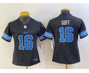 Women's Detroit Lions #16 Jared Goff Black 2024 F.U.S.E. 2nd Alternate Vapor Limited Football Stitched Jersey