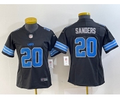 Women's Detroit Lions #20 Barry Sanders Black 2024 F.U.S.E. 2nd Alternate Vapor Limited Football Stitched Jersey