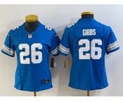 Women's Detroit Lions #26 Jahmyr Gibbs Limited Blue 2024 FUSE Vapor Jersey