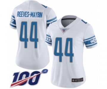 Women's Detroit Lions #44 Jalen Reeves-Maybin White Vapor Untouchable Limited Player 100th Season Football Jersey