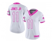 Women's Nike Detroit Lions #11 Marvin Jones Jr White Pink Stitched NFL Limited Rush Fashion Jersey