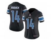 Women's Nike Detroit Lions #14 Jake Rudock Limited Black Rush NFL Jersey