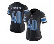 Women's Nike Detroit Lions #40 Justin Forsett Limited Black Rush NFL Jersey