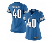 Women's Nike Detroit Lions #40 Justin Forsett Limited Light Blue Team Color NFL Jersey