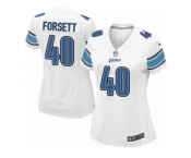 Women's Nike Detroit Lions #40 Justin Forsett Limited White NFL Jersey