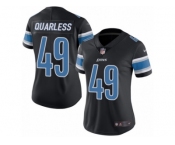 Women's Nike Detroit Lions #49 Andrew Quarless Limited Black Rush NFL Jersey