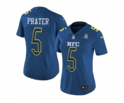 Women's Nike Detroit Lions #5 Matt Prater Navy Stitched NFL Limited NFC 2017 Pro Bowl Jersey