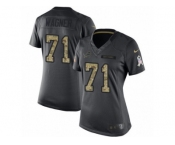 Women's Nike Detroit Lions #71 Ricky Wagner Limited Black 2016 Salute to Service NFL Jersey