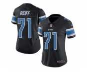 Women's Nike Detroit Lions #71 Riley Reiff Limited Black Rush NFL Jersey
