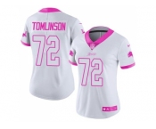 Women's Nike Detroit Lions #72 Laken Tomlinson White Pink Stitched NFL Limited Rush Fashion Jersey