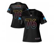 Women's Nike Detroit Lions #76 T.J. Lang Game Black Fashion NFL Jersey