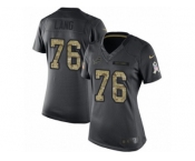 Women's Nike Detroit Lions #76 T.J. Lang Limited Black 2016 Salute to Service NFL Jersey