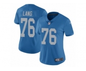 Women's Nike Detroit Lions #76 T.J. Lang Limited Blue Alternate NFL Jersey