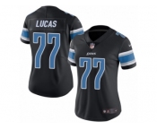 Women's Nike Detroit Lions #77 Cornelius Lucas Limited Black Rush NFL Jersey