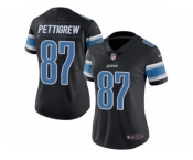 Women's Nike Detroit Lions #87 Brandon Pettigrew Limited Black Rush NFL Jersey