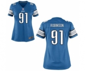 Women's Nike Detroit Lions #91 A'Shawn Robinson Light Blue Team Color NFL Jersey