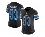 Women's Nike Detroit Lions #93 Tyrunn Walker Limited Black Rush NFL Jersey