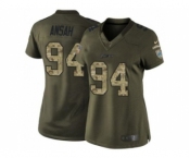 Women's Nike Detroit Lions #94 Ziggy Ansah Green Stitched NFL Limited Salute to Service Jersey