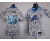 nike women nfl jersey detroit lions #90 ndamukong suh [fem fan zebra]
