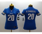 nike women nfl jerseys detroit lions #20 b.sanders blue[nike]