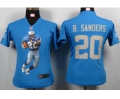 nike women nfl jerseys detroit lions #20 b.sanders blue[portrait fashion]