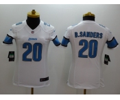 nike women nfl jerseys detroit lions #20 b.sanders white[nike]