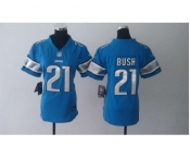 nike women nfl jerseys detroit lions #21 bush blue[nike]
