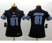 nike women nfl jerseys detroit lions #81 johnson black[nike]