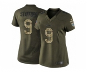 nike women nfl jerseys detroit lions #9 stafford army green[nike Limited Salute To Service]