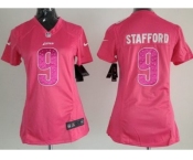 nike women nfl jerseys detroit lions #9 stafford pink[nike]